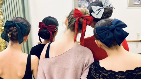 Ballet students with christmas hair