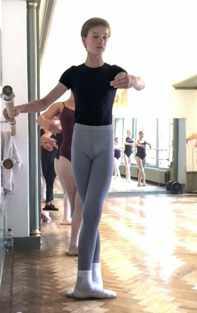 Boy at the barre at Studio Simoncini's ballet training